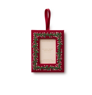 Holiday Vines Embroidered Picture Frame Ornament