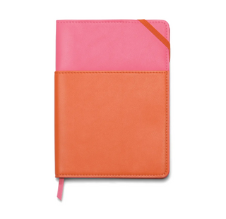 Vegan Leather Pocket Journal  - Pink + Chili