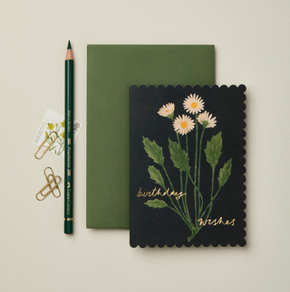 Botanical Daisy 'birthday Wishes' Card