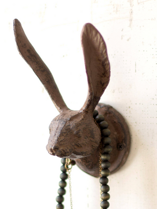 Cast Iron Rabbit Wall Hook- Rustic