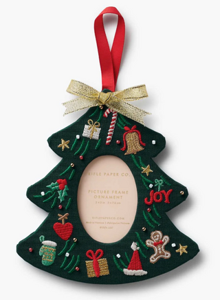 Christmas Tree Embroidered Frame Ornament