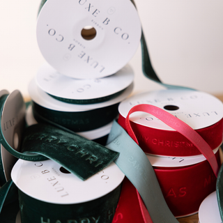 Merry Christmas Ribbon Velvet Red