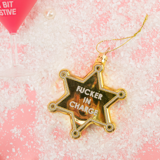 Fucker In Charge - Funny Glass Ornament