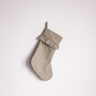 Olive Gingham Holiday Stocking