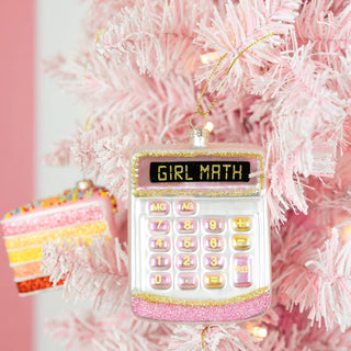 Girl Math - Funny Calculator Glass Ornament
