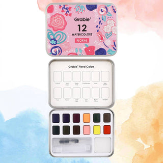 Watercolor Set with Brush - Floral Colors