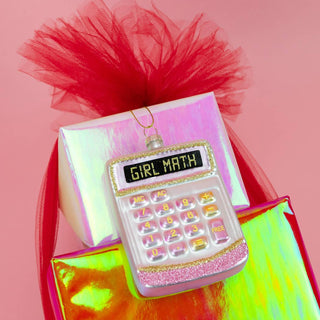Girl Math - Funny Calculator Glass Ornament