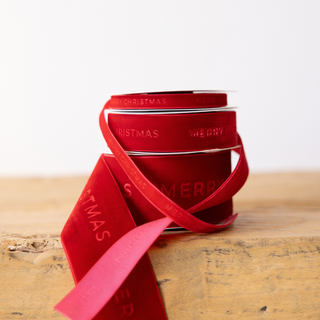 Merry Christmas Ribbon Velvet Red