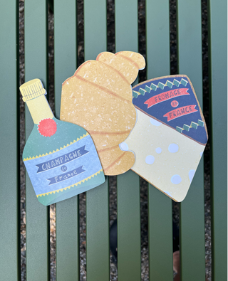 Champagne Card - French Collection Die Cut