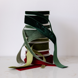Forest Green Velvet Ribbon Holiday Decor