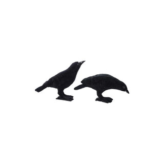 Flocked Resin Crow, Black, 2 Styles