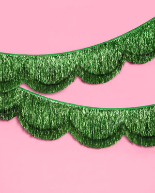 Green Scallop Fringe Banner
