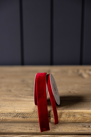 Ribbon Garnet Red Velvet Holiday Decor