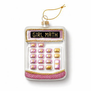 Girl Math - Funny Calculator Glass Ornament