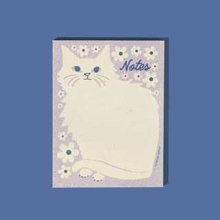 Floral Cat  A2 Notepad