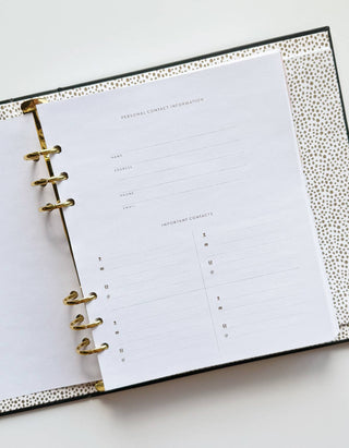 Black & White Squiggle Perpetual Planner, Non Dated