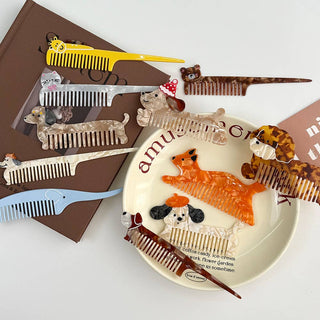Whimsical Animal Acetate Combs，Vegetable Portable Hair Tools
