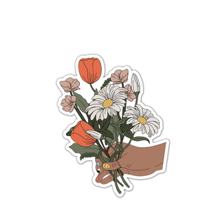 Hand Holding Flowers Sticker