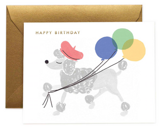 French Poodle Birthday Card