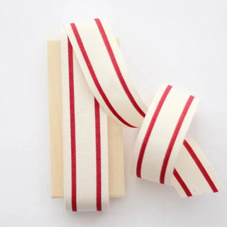 Red/Natural Striped Ribbon