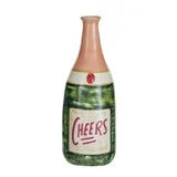 Stoneware Champagne Bottle Shaped Vase "Cheers", Multi Color ©