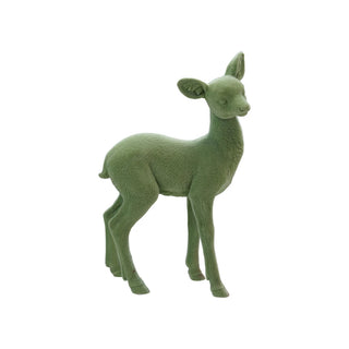 Flocked Resin Standing Deer, Mint Color