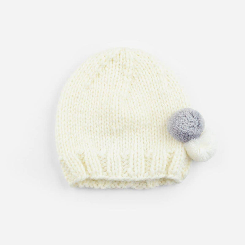 The Blueberry Hill - Tiny Poms Knit Hat, Gray