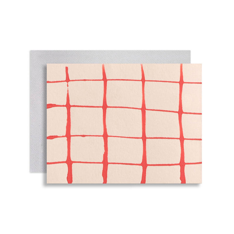 Red Grid Stationery Set