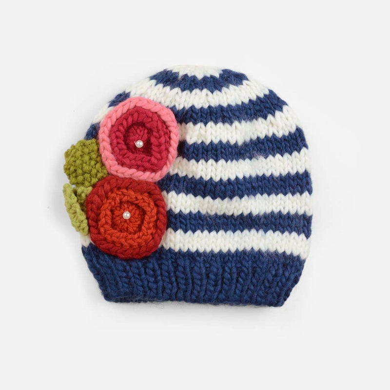 The Blueberry Hill - Bree with Flowers Knit Hat