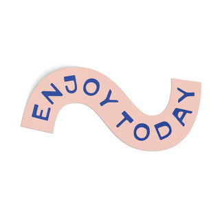 Enjoy Today Squiggle Vinyl Sticker - pink