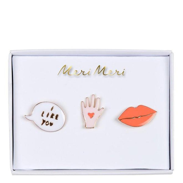 Lips, Hand & Bubble Enamel Pins