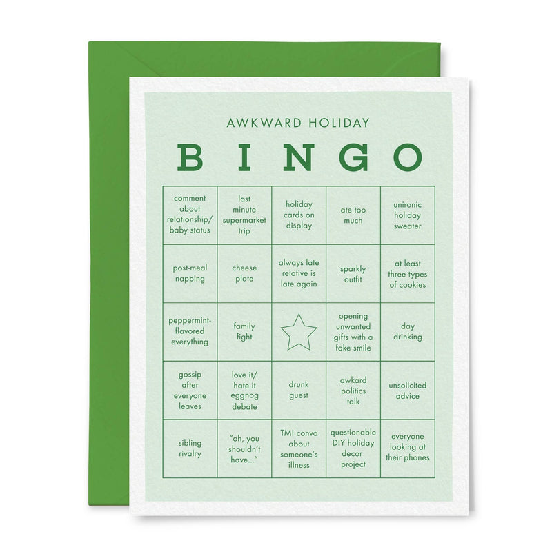 Awkward Holiday Bingo Card