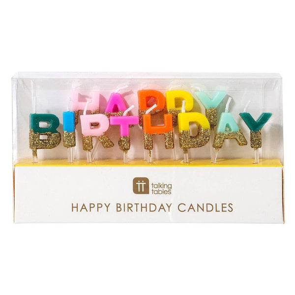 Rainbow Happy Birthday Candles