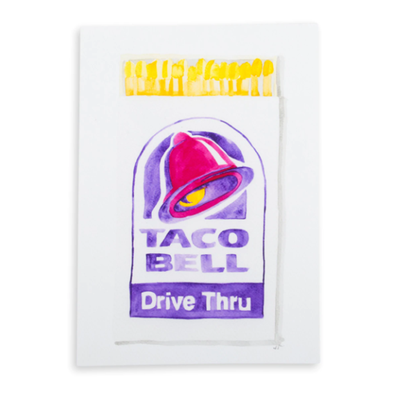 Taco Bell Matchbook Watercolor Print
