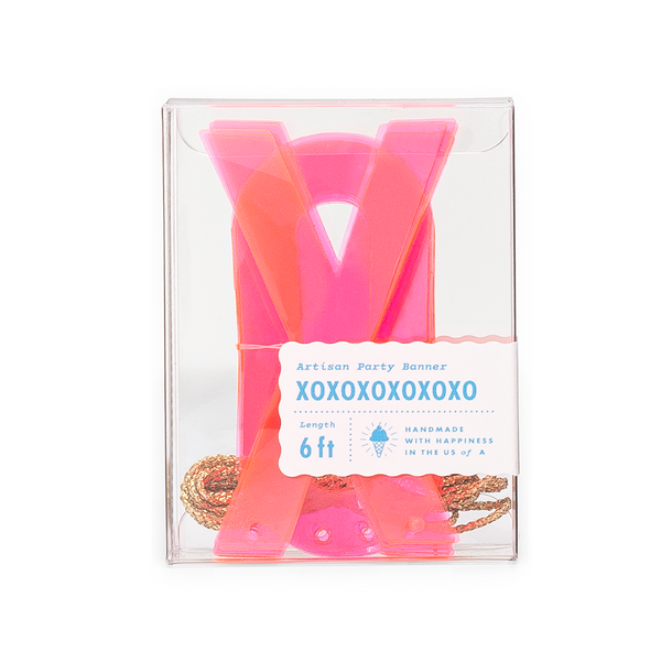 Neon Pink XOXO Artisan Banner