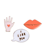 Lips, Hand & Bubble Enamel Pins